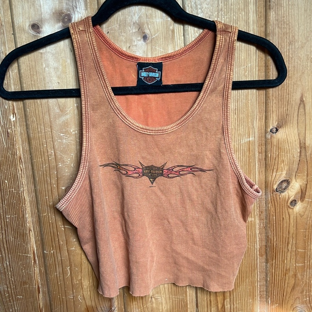 Vintage Harley Davidson cropped tank top
